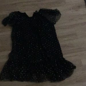 Black Forever 21 dress with gold dots.
